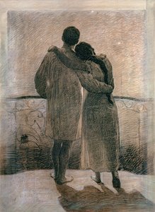 Junges Paar, Mittelteil des Triptychons Traum und Wirklichkeit, 1905