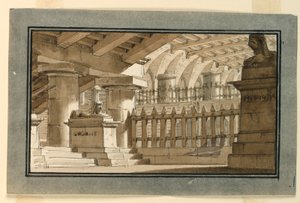 Bühnenbild, ägyptisches Gefängnis von Angelo Toselli