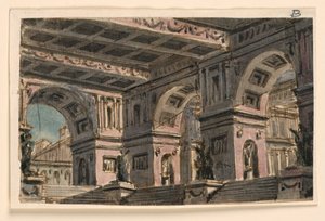 Bühnenbild, Palastatrium von Angelo Toselli