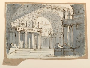 Bühnenbild, Gewölbtes klassisches Gebäude von Angelo Toselli