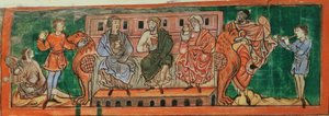 Aristokraten, am Vorabend des Domesday, aus einem Kalender