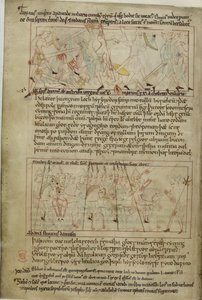Cotton Claudius B. IV, f.25v Abraham und Lot