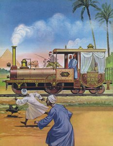 Der Khedive von Ägypten ließ 1862 eine Lokomotive und einen Wagen in England bauen von Angus McBride