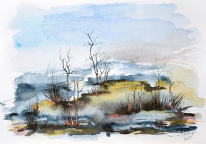 Nebliger Herbstsumpf