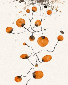 Verbundene orange Formen