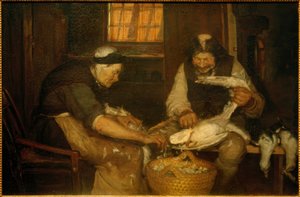 Zwei Alte, die Möwen rupfen. Lars Gaihede und die alte Lene von Anna Ancher