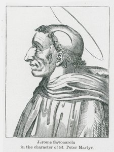 Jerome Savonarola in der Rolle des St. Peter Martyr von Anna Brownell Jameson