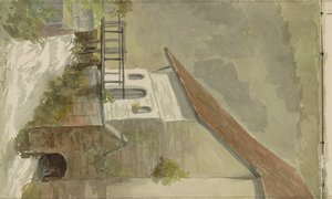 Haus an einem Kanal in Valkenburg von Anna Catharina Maria van Eeghen (possibly)