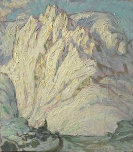Schneebedeckte Berge. Studie von den Lofoten von Anna Katarina Boberg