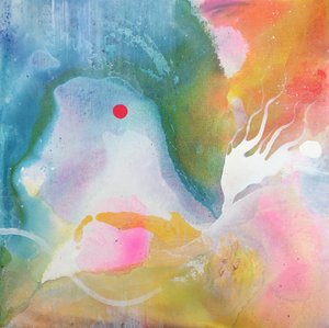 Abstrakter roter Punktfluss