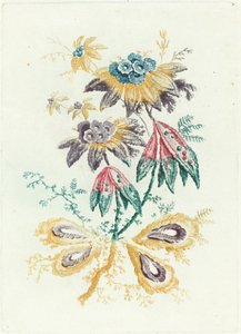 Fantastische Blumen mit Erbsenschotenblättern
