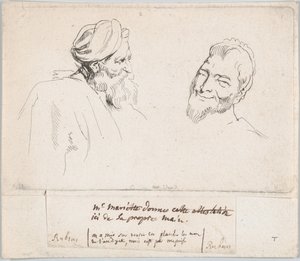 Zwei Studien von Köpfen, 1735