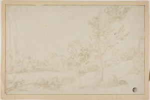 Landschaft mit Flussufer von Annibale Carracci