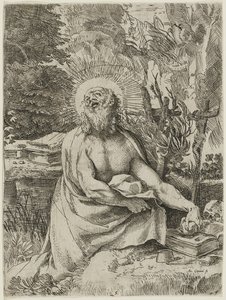 Heiliger Hieronymus in der Wildnis, ca. 1591 von Annibale Carracci