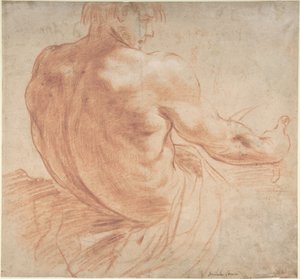 Sitzender, nach rechts gewandter Jüngling, von hinten gesehen von Annibale Carracci