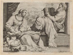 Die Heilige Familie mit Johannes dem Täufer von Annibale Carracci