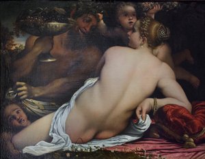 Venus, zwei Satyrn und Amor