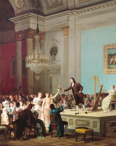 Der erste Triumph von Paganini, ca. 1890, Gemälde von Annibale Gatti, Italien von Annibale Gatti