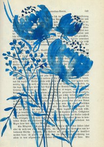 Blaue Aquarell Botanicals von Annick