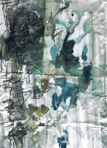 Zerknittertes Blau-Grünes Abstrakt von Annick
