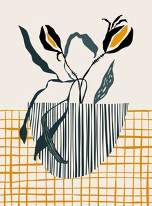 Goldene Blüten in Vase