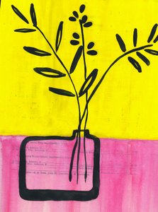Grafische Blumen Vase von Annick