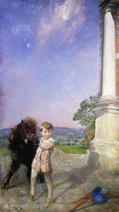 Ein kleiner Junge mit einem Shetlandpony von Annie Louisa Swynnerton
