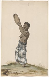 Afrikanische Frau mit Handtrommel
