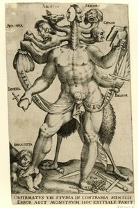 Allegorisches fünfköpfiges Monster von Anonymous