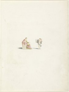Amor präsentiert einer Muse ein Buch von Anonymous