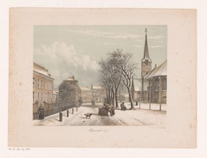 Verschneite Straße in Rijswijk von Anonymous