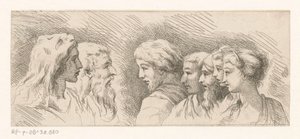 Büsten von sieben Männern und Frauen