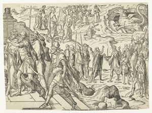 Daniel und König Cyrus beim Drachen von Anonymous