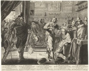 Der Bauer im großen Barbierladen, ca. 1650 von Anonymous