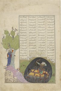 Tod von Rustam und Shaghad, eine Episode aus Firdausis Shahnama (vollendet 1010)