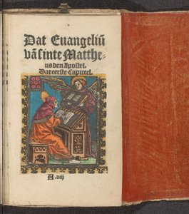 Evangelist Matthäus schreibt sein Evangelium