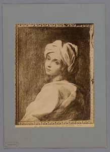 Fotoreproduktion eines gemalten Porträts von Beatrice Cenci von Guido Reni, in der Galleria Barberini in Rom
