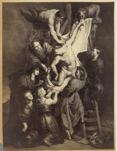 Fotoreproduktion eines Drucks nach dem Gemälde Kreuzabnahme von Peter Paul Rubens