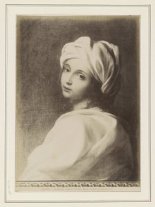 Fotoreproduktion eines Gemäldes von Guido Reni (zugeschrieben), darstellend Beatrice Cenci