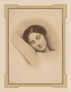 Fotoreproduktion einer Zeichnung einer schlafenden Frau von Anonymous