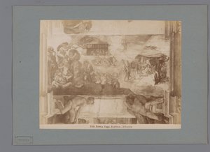 Fotoreproduktion des Freskos Die Sintflut von Michelangelo in der Sixtinischen Kapelle von Anonymous