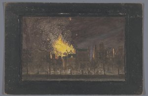 Ansicht des Brandes im Schouwburg in Amsterdam am 11. Mai 1772