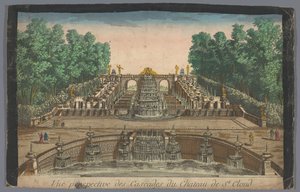Ansicht der Kaskaden des Gartens des Château de Saint-Cloud