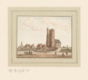 Ansicht des eingestürzten Turms in Egmond aan Zee von Anonymous