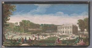 Blick auf den kleinen Parterre-Garten des Château de Marly von Anonymous