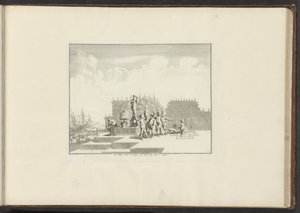Palast und Statuen am Wasser in Genua