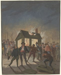 Das Verbrennen der Zollhäuschen in Amsterdam am 15. November 1813