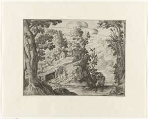 Italienische Landschaft mit Fluss