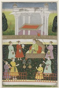Jahangir auf einem Thron sitzend