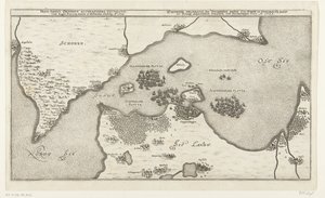 Karte der Seeschlacht zwischen den schwedischen und dänischen Flotten im Belt, 1644